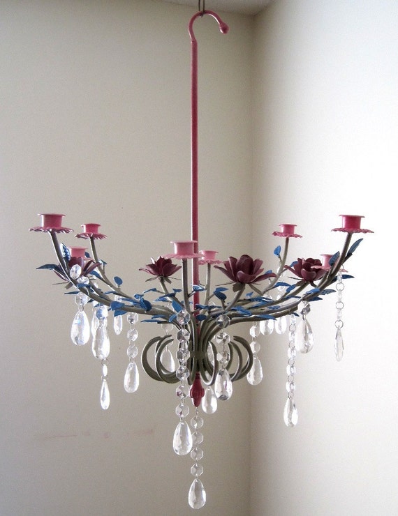 Items similar to Umbrella Style 8 Arm Candle Chandelier With Drops MADE