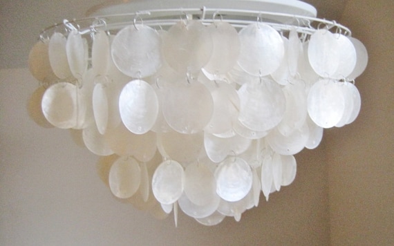 Giant Flushmount Capiz Chandelier in Natural MADE to ORDER