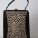 vintage Cheetah and Black Leather Handbag by Tower Chicago
