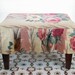 Barkcloth Upholstered Pine Foot Stool