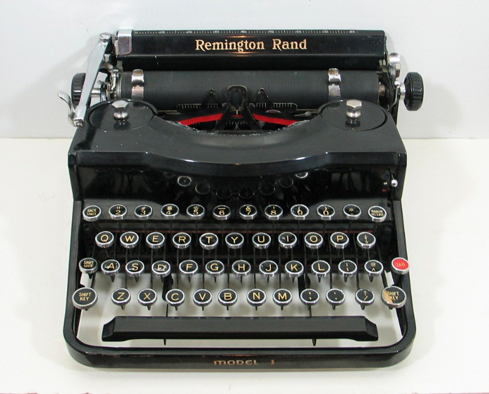 Remington Rand Model 1 Typewriter circa 1933 with Original