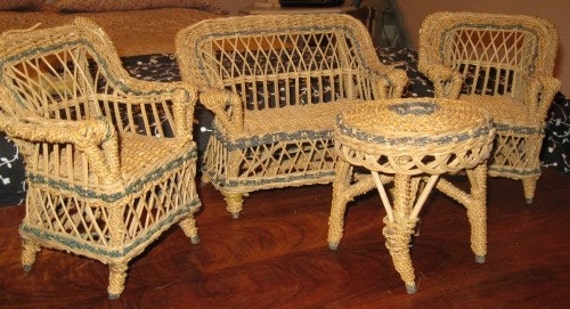 wicker doll bed