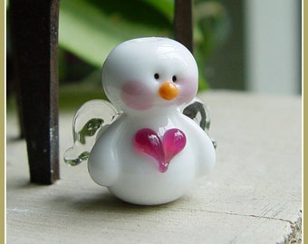 Snow Angel Winter Holiday Lampwork Bead