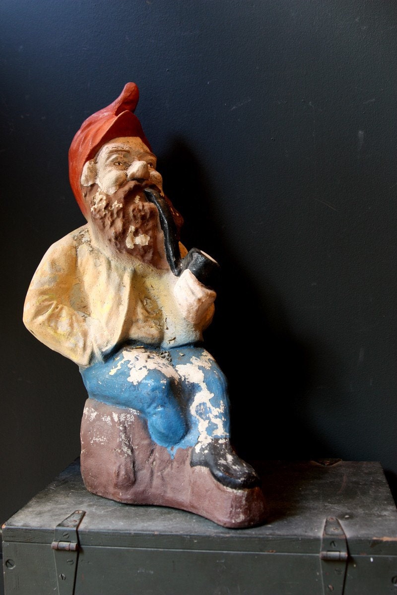 Gnome Vintage Large Cement Garden Gnome