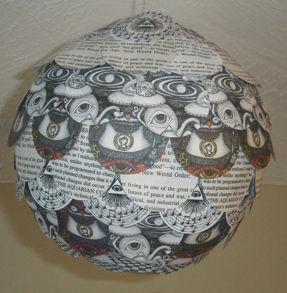 Items similar to Custom Illuminati Illuminated Paper Lantern 10" "Notes