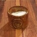 Handmade Boca of the Rio Nosara Salty Brown Ceramic Salt or Peppercorn Bowl/Well with spiral decoration