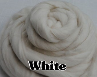 Heidifeathers Organic Natural White Merino Wool Tops 500g / 17.50oz