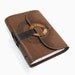 Art Journal - Hand Bound Journal with Leather Cover and Decorative Paper - 3 types of leather