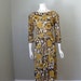 Sale 60s nylon MUSTARD FLORAL wiggle dress size m/l