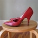 Sale 50s Red Leather KILLER STILETTOS size 7A