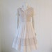 60s shirtwaist EMBROIDERED Cafe Au Lait floral dress size large