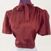 Vintage Maroon and Gray Sexy Secretary Dress