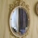 Ornate Off-White/Gold Accented Wooden Vintage Mirror