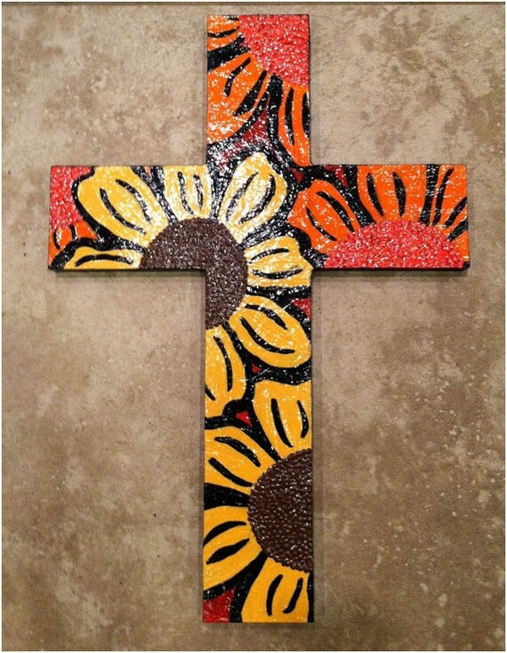 12 x 16 hand painted wooden cross