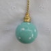 Turquoise With White Polka Dots Pottery Ball Ceiling Fan Pull - Handmade in the USA