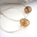 SALE // Sterling silver hoop earrings with amber
