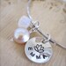 2 Lotus Mother Daughter matching hand stamped charms bracelets