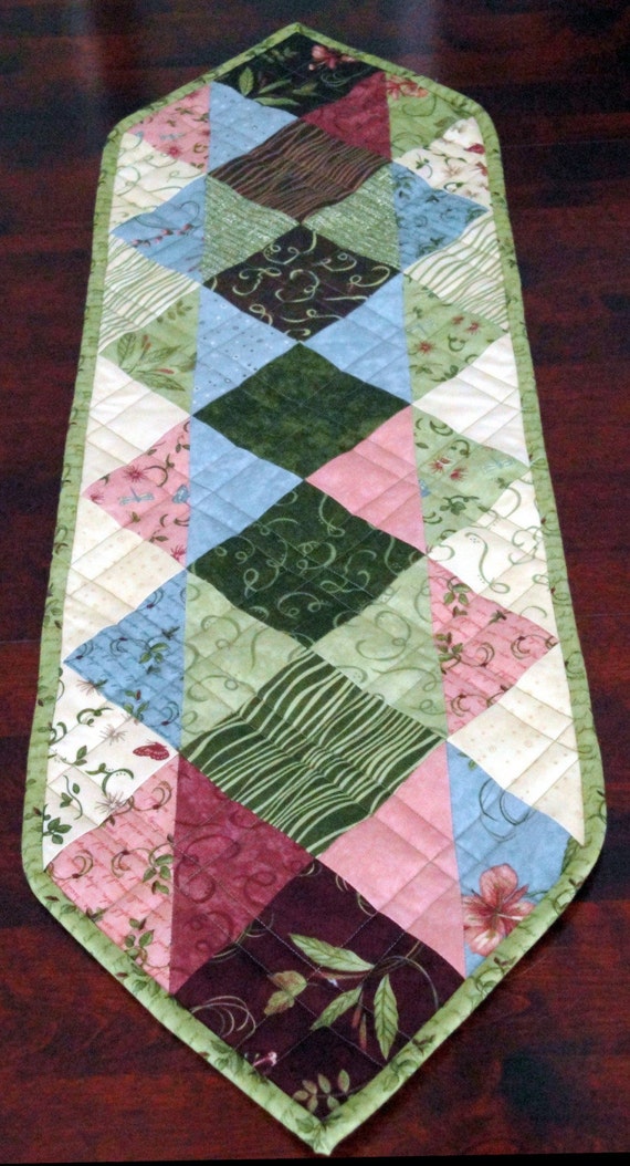 Table Runner made with Charm Squares by by saratogastitches