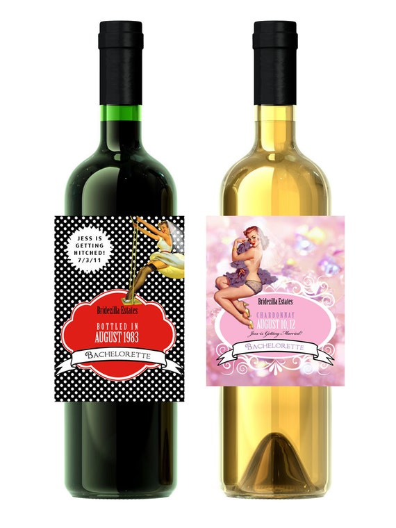 Items Similar To Personalize Printable Pinup Wine Pop Label Digital