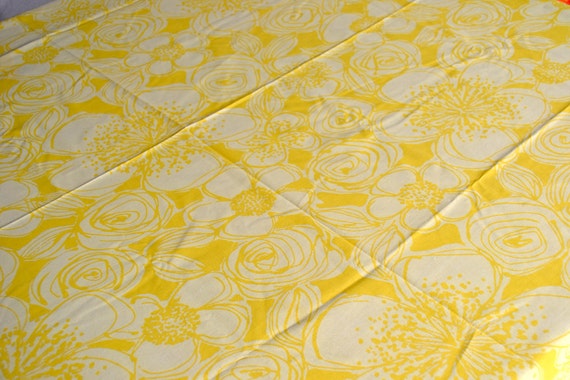 Vintage Fabric Yellow on Yellow Floral 44 x 45