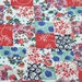 Vintage Fabric - Patchwork Design in Red and Blue Calico Flowers - 35 x 50