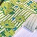 Vintage Fabric - Chartreuse Daisy Stripe - Cotton Canvas - 20 x 60