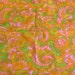 Vintage Sheer Fabric - Hot Pink Orange and Yellow Floral Paisley - 46 x 50