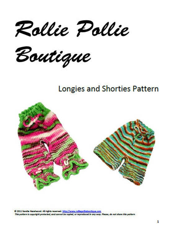 Rollie Pollie Boutique Longies & Shorties Knitting PATTERN