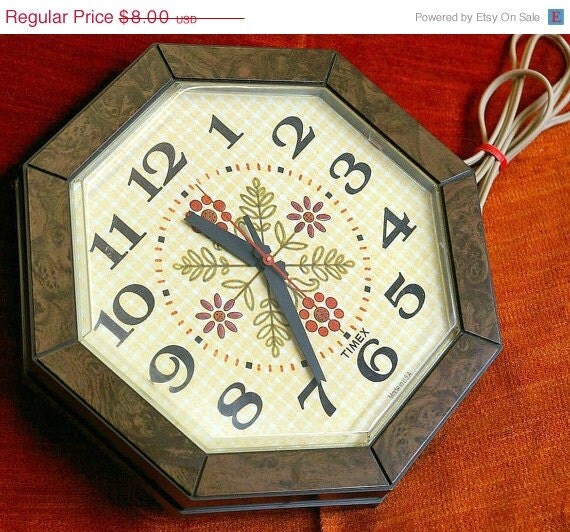 ON SALE Vintage Timex Wall Clock