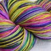 Lavender, Bright Pink, Purple, and Chartreuse Self-Striping Merino and Silk blend Sock Yarn --Julianna