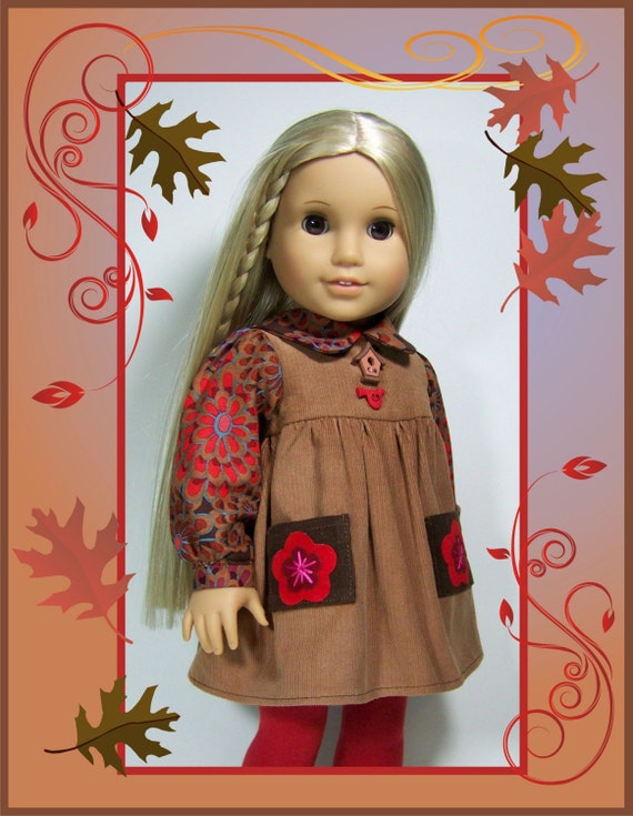 Adorable 3 Piece Fall Dress Set for American Girl