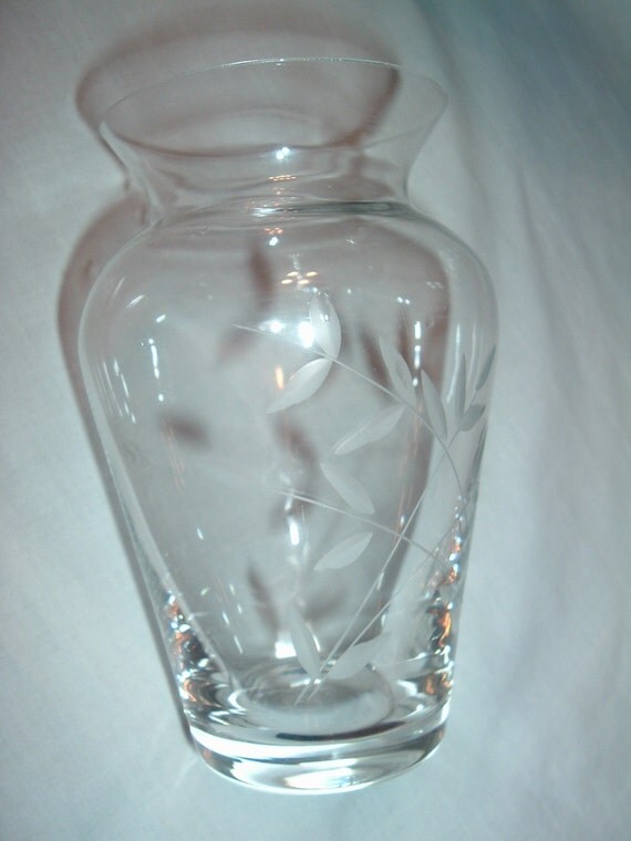 LENOX etched CRYSTAL VASE