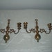 Vintage Solid Brass Double Candle Wall Sconce Holder Candlestick