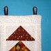 Miniature Quilt FLYING GEESE, 5 x 8 inch, Rust and White, Hand Quilted, US, Traditional, Wall Hanging, Pin Up Quilt, Americana, Decorative,