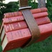 home decor burgundy rust book set vintage