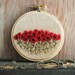 Red Poppies Hand Embroidered Wall Art