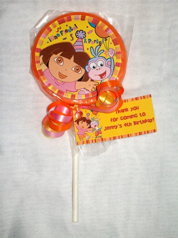 Items similar to Dora the Explorer Personalized Chocolate Lollipop or Cookie Favor on Etsy