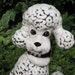 Vintage 1960's Ceramic POODLE Figure with real Rhinestone collar