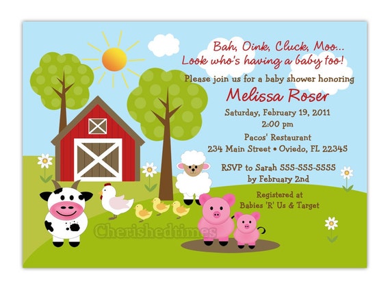 Baby Farm Animal Invitations 5