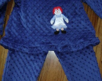 Custom Boutique Minky Dot Pants and Top Outfit