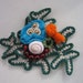 Fiber Art - Crochet Freeform Tropical Reef Brooch / Corsage