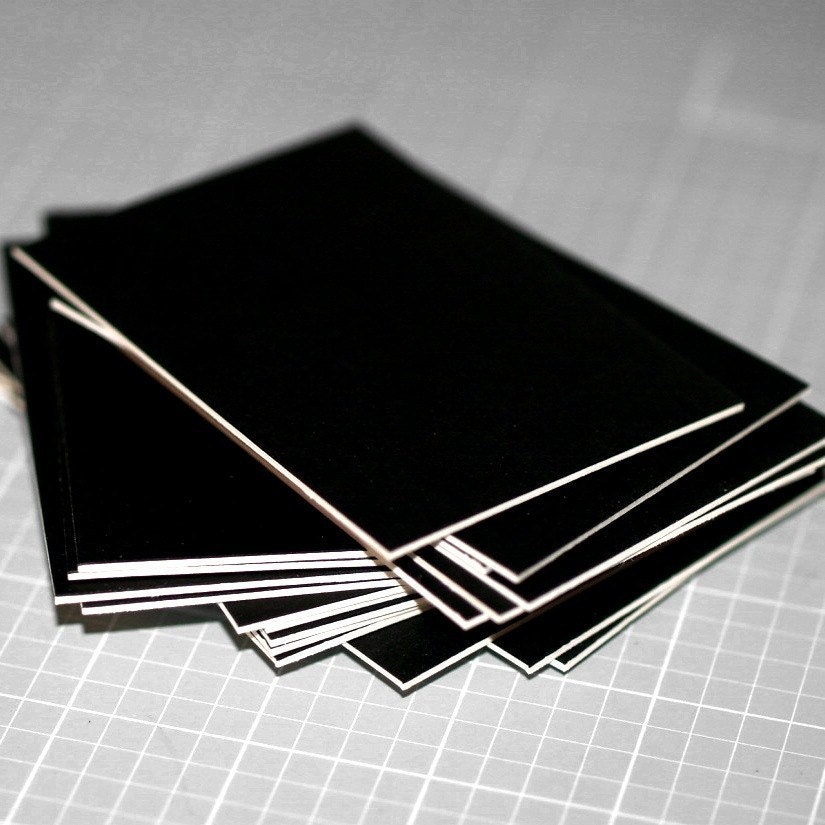 Black Matboard ATC / ACEO Blanks 20 Crescent Mat by time2split
