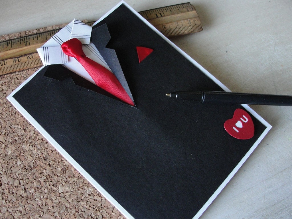 Handmade Suit and Tie Card for Father's Day Graduation