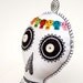Felt Sugar Skull Plush Wall Art, colorful hand embroidered