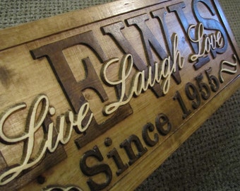 Personalized Family Name Signs unique wedding gifts for couple custom CARVED 3D Wood Sign Last name Established lovejoystore custom signs