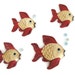 4 vintage chalkware fish