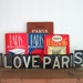 i love paris metal letters black and white french banner