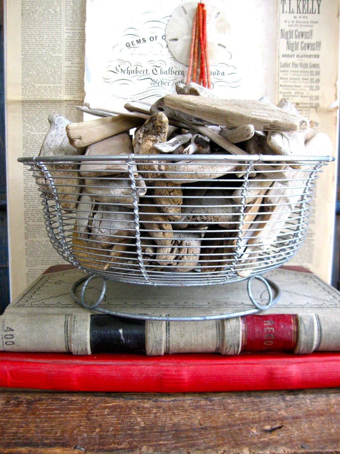 A Very Decorative Vintage Wire Basket by anythinggoeshere on Etsy