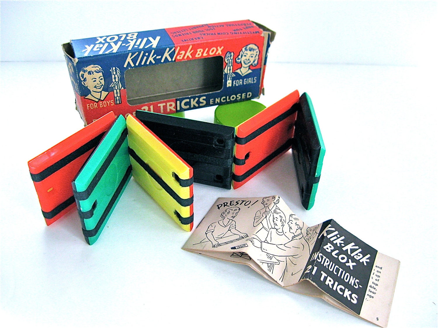 vintage toy klik klak blox pico novelty company