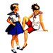 Vintage 1950s Girls Sailor Collar Blouse, Skirt and Shorts Sewing Pattern McCall's 4136--Breast 30